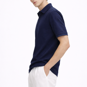 Mercerized Polo T-Shirt NavyBlue